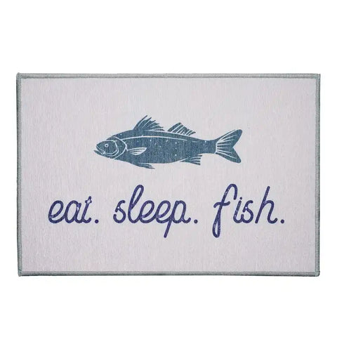EAT SLEEP FISH 27X18  DOORMAT