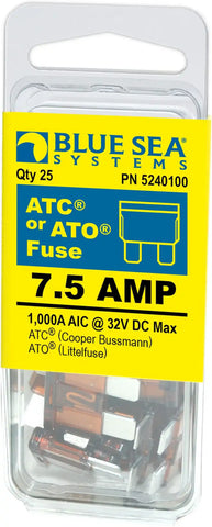 BLUE SEA 5240100-BSS FUSE ATO/ATC 7.5A PACK 25