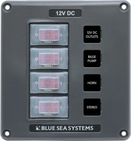 PANEL SWITCH H2O CB 4POS GRAY