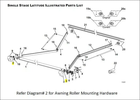 CAREFREE/CO. R001848 E-CLIPS ROLLER TUBE ATTAC