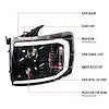 LED BAR PROJECTOR HEADLIGHTS- GLOSS