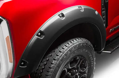 Bushwacker 20143-02 - Pocket/Rivet Style Fender Flares Black Smooth Finish 2-Piece Front