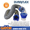 SEWER HOSE KIT  15'  WIRE RIB