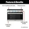 17  3BURNER GAS RANGE WITH GLASS D