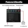 21  3BURNER GAS RANGE WITH GLASS D