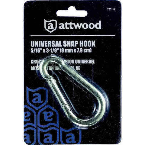 Attwood Marine 7651-3 Carabiner Spring Loaded Oval 5/16 Inch Ring Diameter HOOK-SAFETY 3.3