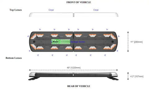 ECCO ELECT 12-50087-ES 48' LED LIGHTBAR - 16 AMBER MODULES