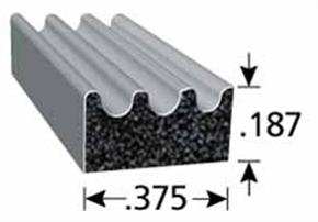 EPDM SPONGE D RIB SEAL W/PSA 50FT