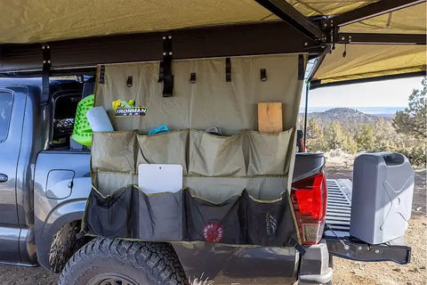 Ironman 4x4 IAWNORG012 Cargo Organizer Awning Mount 8 Compartments Tan Poly-Cotton