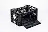 MEDIUM COLLAPSIBLE CRATE BLACK W/ W