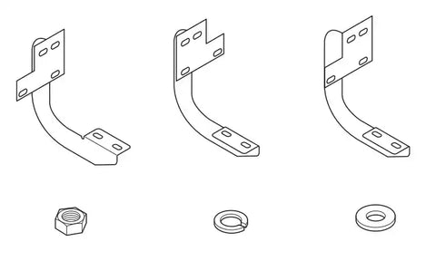 Raptor RB-0201-BK - Slide Track Bracket Kit Black E-Coated Rocker Panel Mount