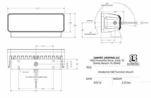 LUMITEC 101334 FLOOD LIGHT MAXILLUME H60 WHT WHT