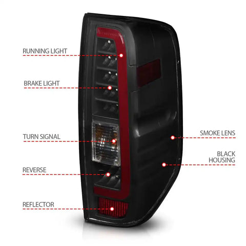 ANZO USA 311444 Tail Light Assembly LED Smoke Lens Black Housing Red Brake Light/