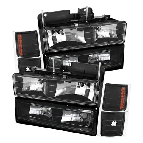SPYDER 5072221 HDLTS W/CRNR & PRKNG LTS 8PC -BLACK