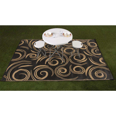 MAT SWIRL 8X20 BLACK/BEIGE