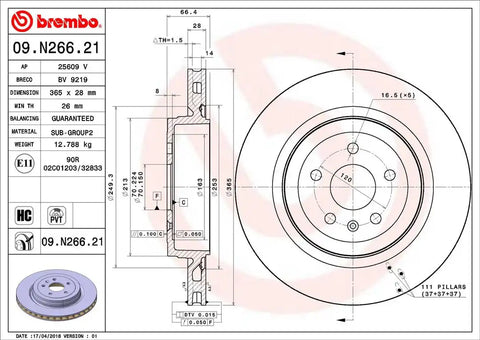 BREMBO 09N26621C02 DISC BRAKE ROTOR