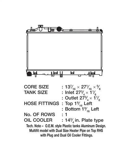 CSF RADIATOR 3515 SUBARU FORESTER NON TURBO