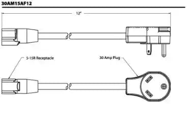 ADAPTER 12'  30A M - 15A