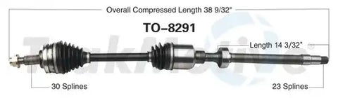 TRAKMOTIVE TO-8291 NEW CV AXLE