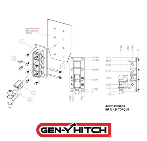 GEN-Y HITCH GH-3024 MEGA-DUTY 2.5' BOLT-ON 9' DROP 3.5K