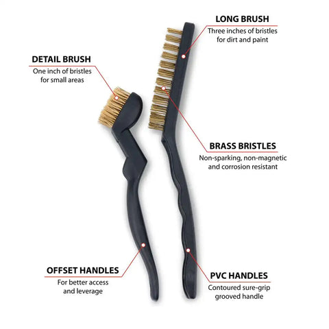 PERFORM TOOL W4951 2PC BRASS DETAILING BRUSH SET