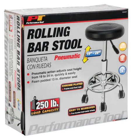 PERFORM TOOL W85027 PNEUMATIC ROLLING BAR STOOL