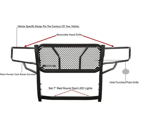BLACK HORSE RU-DORA19-B-PLR RUGGED HEAVY DUTY GRILLE GUARD KIT