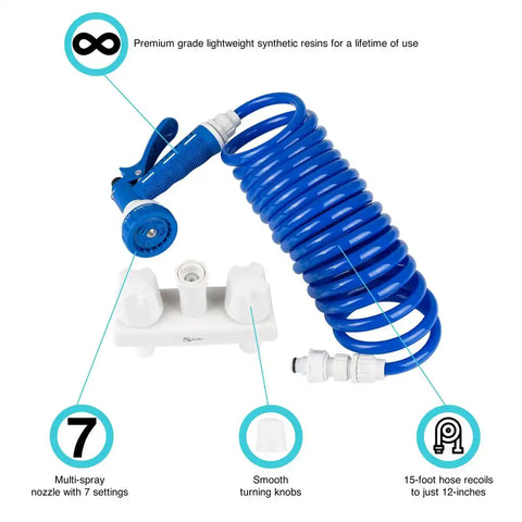 DURA FAUCET DF-SA186-WT EXT SPRAY FAUCET WH/BLU