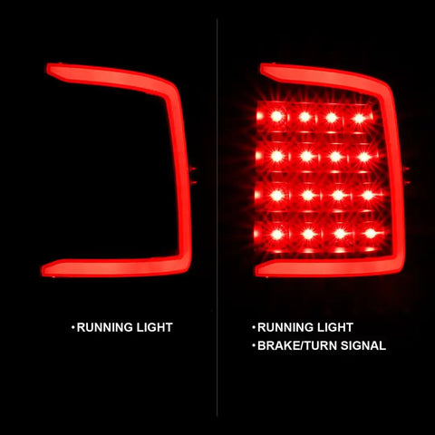ANZO USA 311318 Tail Light Assembly LED Clear Lens With Red Reflectors Black Housi
