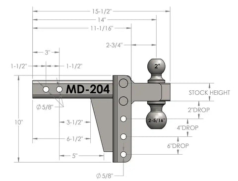 2.0' MEDIUM DUTY 4' DROP/RISE