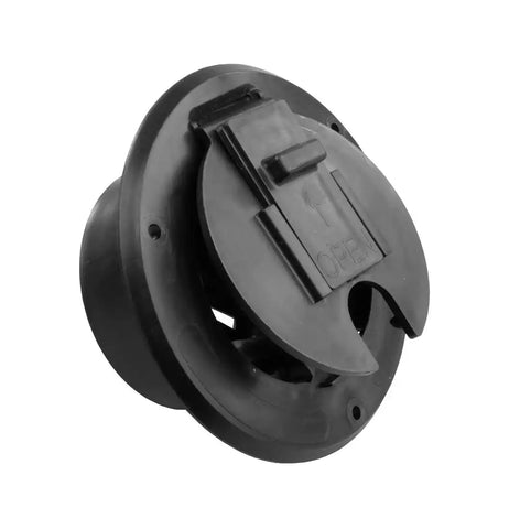 JR PRODUCTS S-23-12-A ROUND CABLE HATCH  30 AMP  BLACK