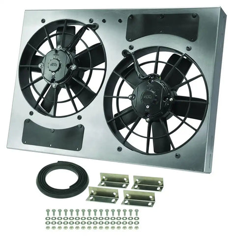 DERALE 16833 DUAL RAD FAN/ALUMINUM SHR