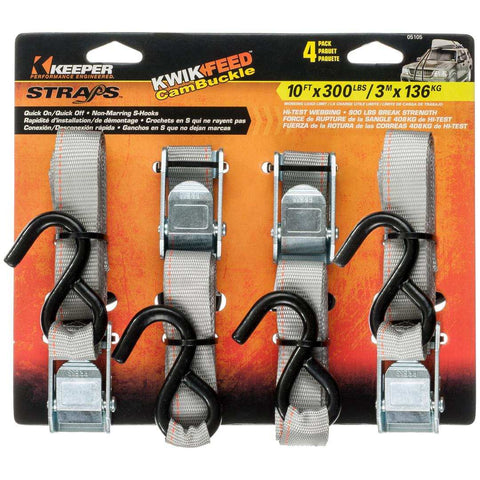 10'X300LB CAM BUCKLE 4 PK