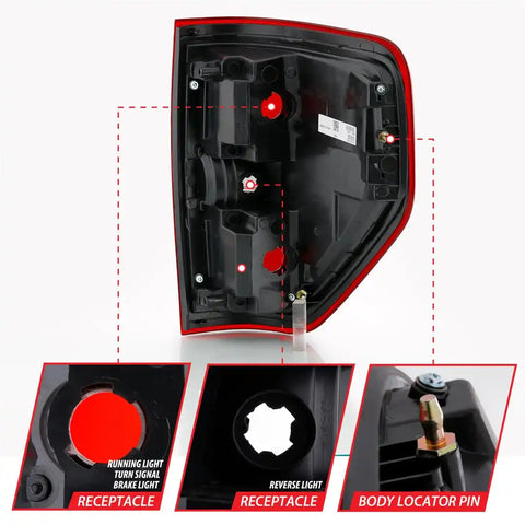 ANZO 311299 EURO TAILLIGHT RED/CLEAR (W/O BULB)