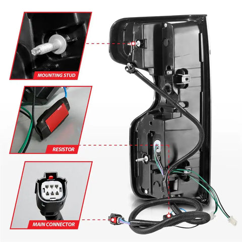 ANZO USA 311415 Tail Light Assembly LED Smoke Lens Black Housing With Light Bar