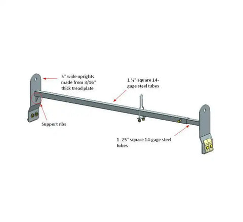 Black Horse Offroad TR-WRG2 Ladder Rack 150 Pound Capacity Rail System Mount Direc