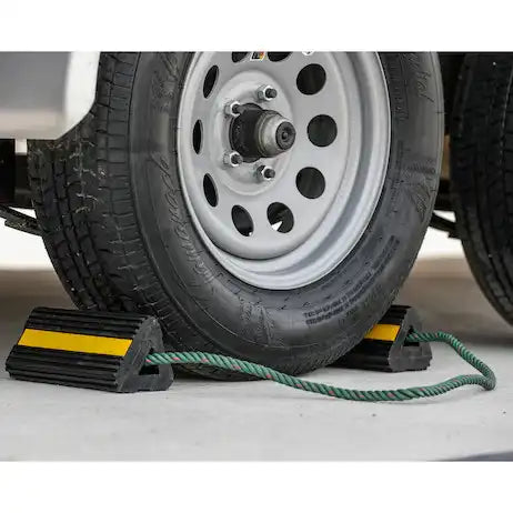 Buyers Products WC24483 Wheel Chock Black and Yellow Rubber 2 Chocks Connects By N