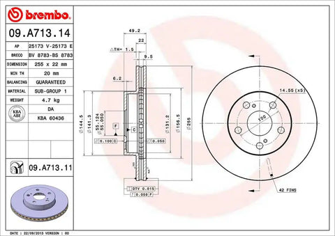 BREMBO 09A71311C02 DISC BRAKE ROTOR