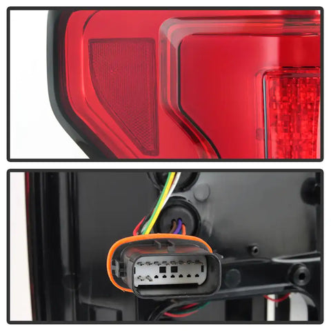 Spyder Automotive 5085320 Tail Light Assembly LED Clear/ Red Lens Bar Style Chrom