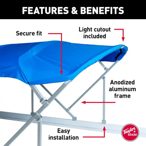 TAYLOR MADE 88146 8' X 10'X 1.25' POLY PONTOON BIMINI