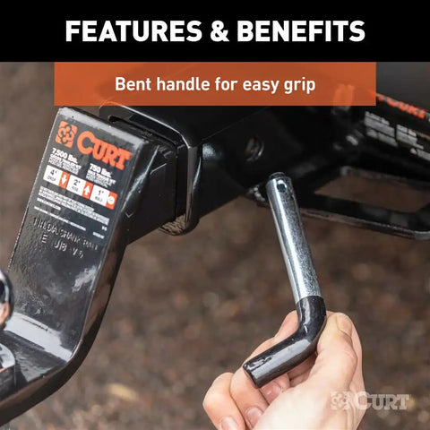 CURT 21510 5/8 Hitch Pin (2 Receiver, Zinc with Rubber Grip)