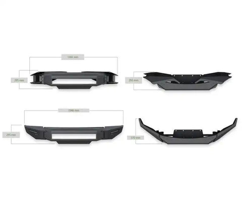 Black Horse Offroad AFB-RA14-BU Bumper Armour II Direct Fit 3 Piece Modular Bolt-