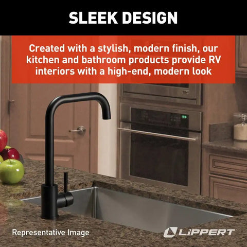 SQUARE GOOSENECK FAUCET - BLACK MAT