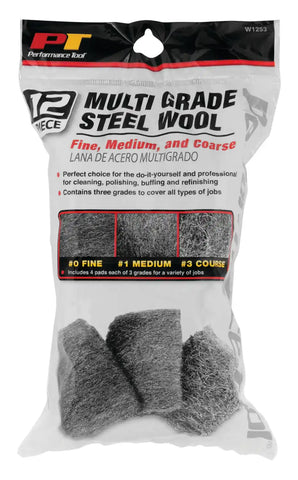 3 PC STEEL WOOL MULTIGRADE