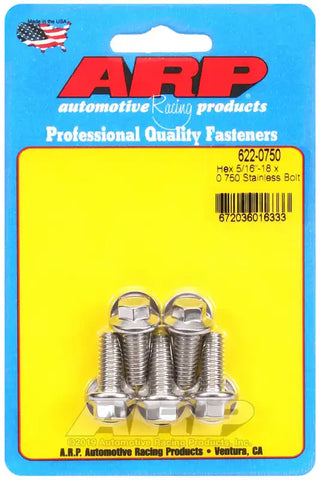 HEX BLT 5/16-18X0.750PK/5