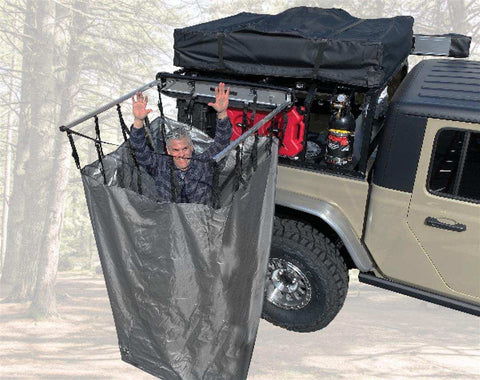 Overland Vehicle Systems 18199909 Camp Privacy Curtain Mounts To Roof Rack Zipper Closure