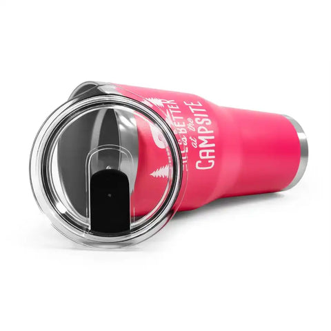 Camco 53062 Travel Mug Life Is Better At The Campsite  30 Ounce BPA Free Lid With