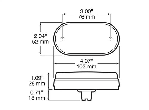 OVAL CLEARANCE LIGHT AMBE