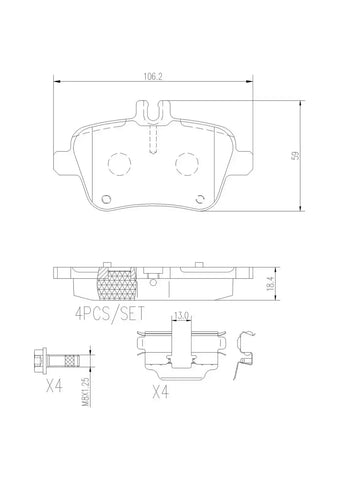 BREMBO P50091N DISC BRAKE PAD SET