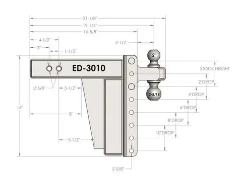 BULLETPROOF ED3010 3.0' EXTREME DUTY 10' DROP/RISE